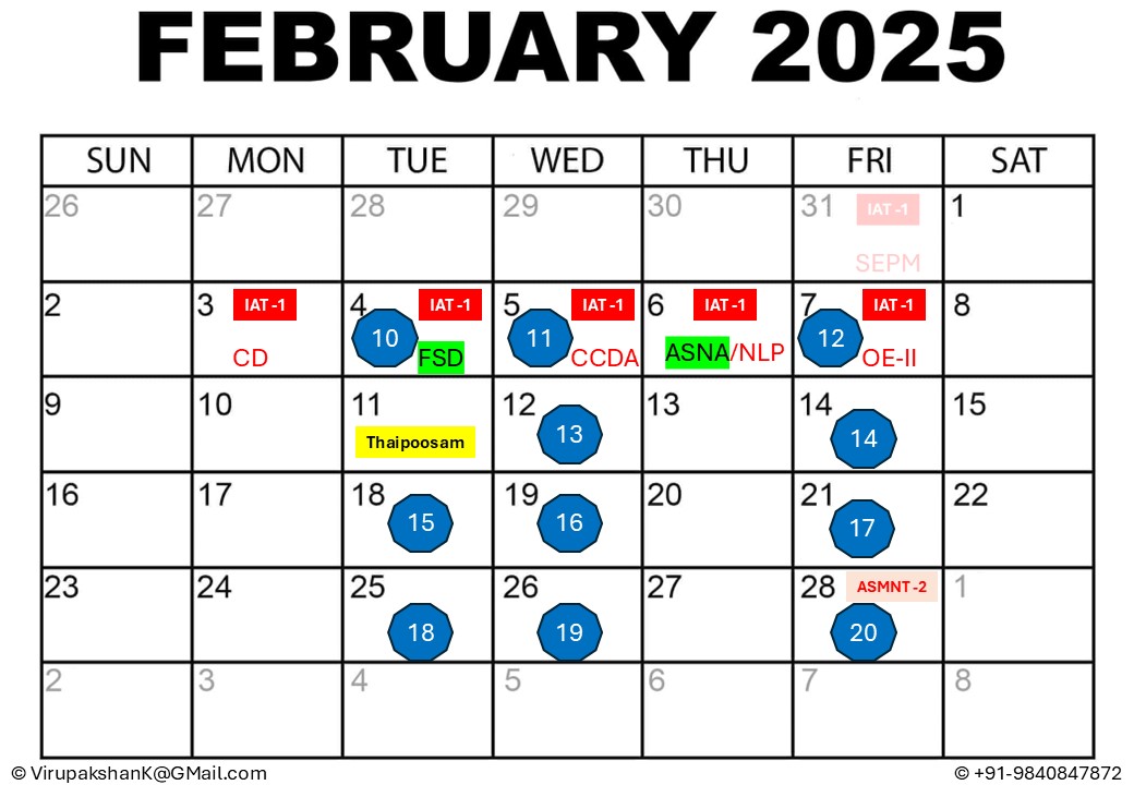 FSD & ASNA Calendar 2025